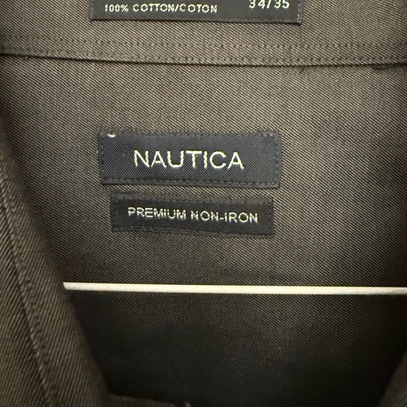 Nautica button-down dress shirt men’s size 17.5 34/35 - Picture 6 of 7